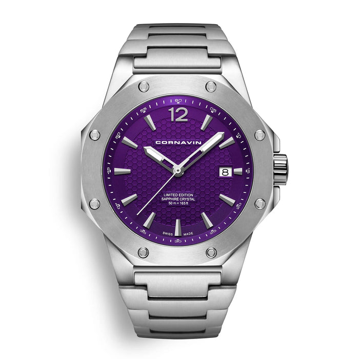 Cornavin Downtown 3-H Herren, 41 mm, Edelstahlband