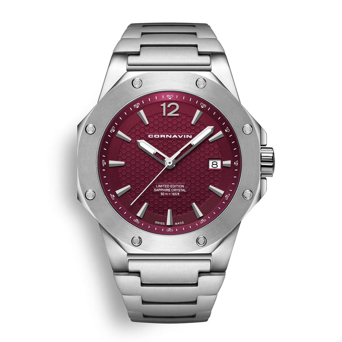 Cornavin Downtown 3-H Herren, 41 mm, Edelstahlband