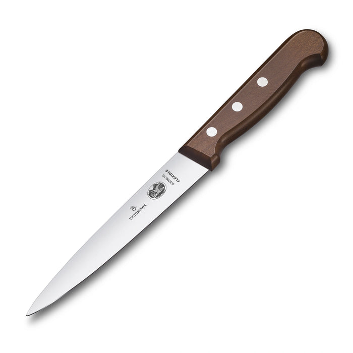 Wood, Filleting Knife, 16 cm, straight, flexible, mod. maple
