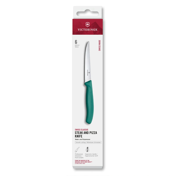 Swiss Classic, Steak & Pizzamesser, 6tlg, 11 cm, Wellen