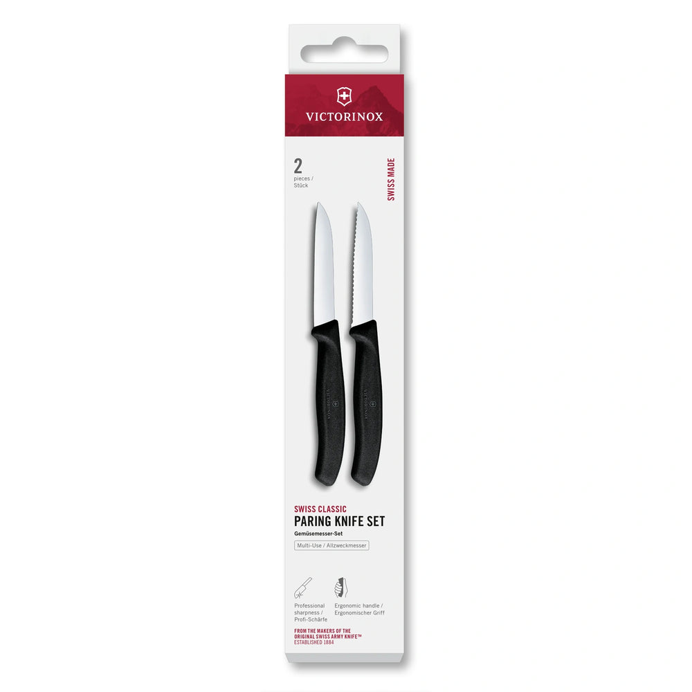 Swiss Classic, Paring Knife Set, 2 pcs, 8 cm, straight/serrated
