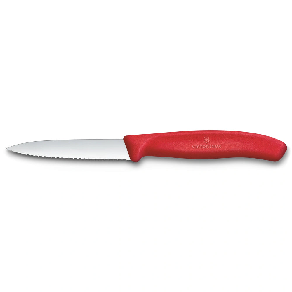 Swiss Classic, couteau d'office, 8 cm, lame dentelée, bout pointu