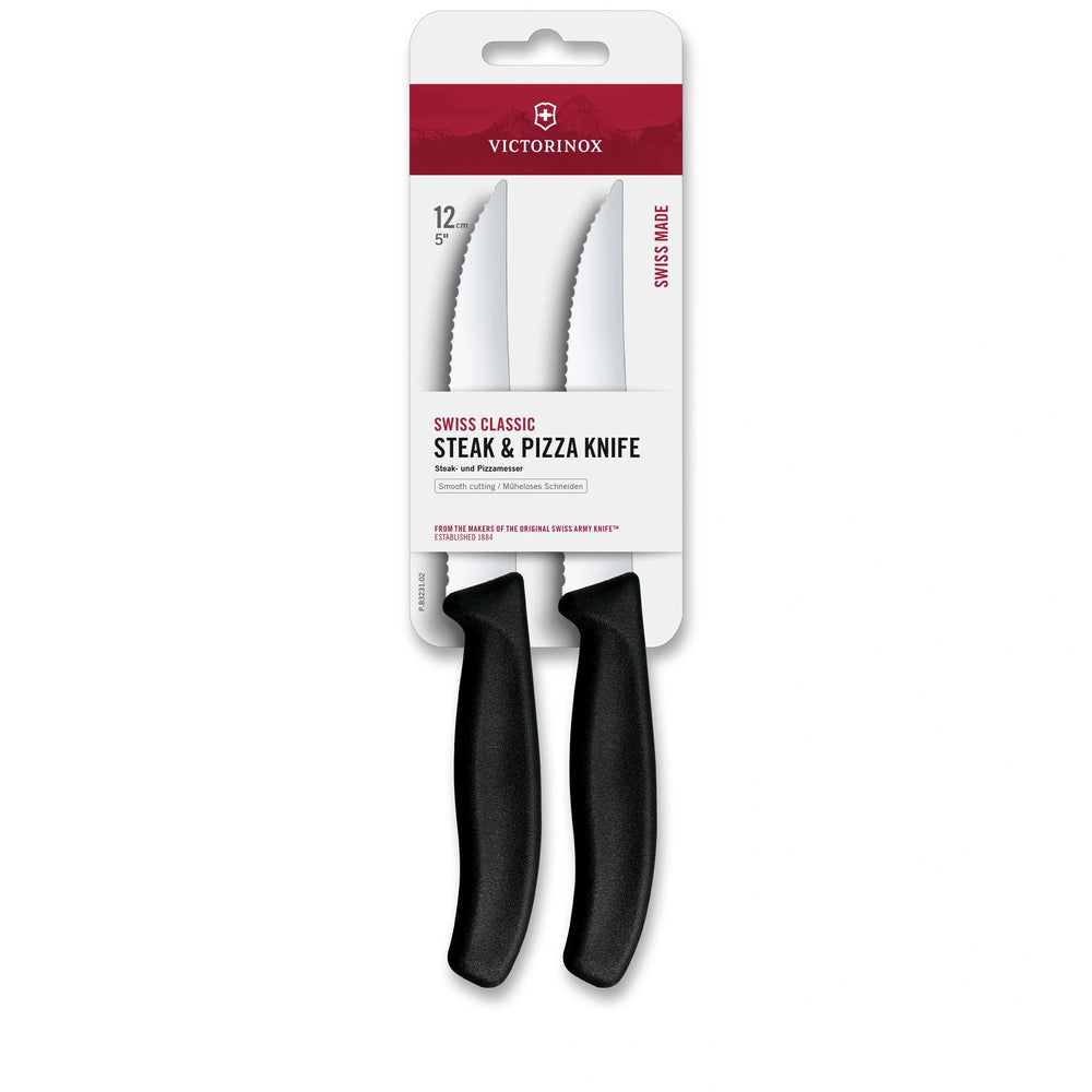 Swiss Classic, Pizza Knife, 2 Pieces, 12 cm, Serrated Edge