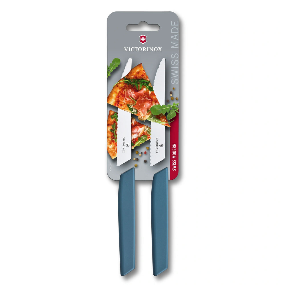 Swiss Modern, Steak und Pizzamesser, 2tlg, 12 cm, Wellen, cornfl.