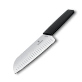 Swiss Modern, couteau santoku, 17 cm, droit, alvéolé