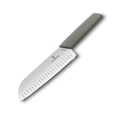 Swiss Modern, couteau santoku, 17 cm, droit, alvéolé