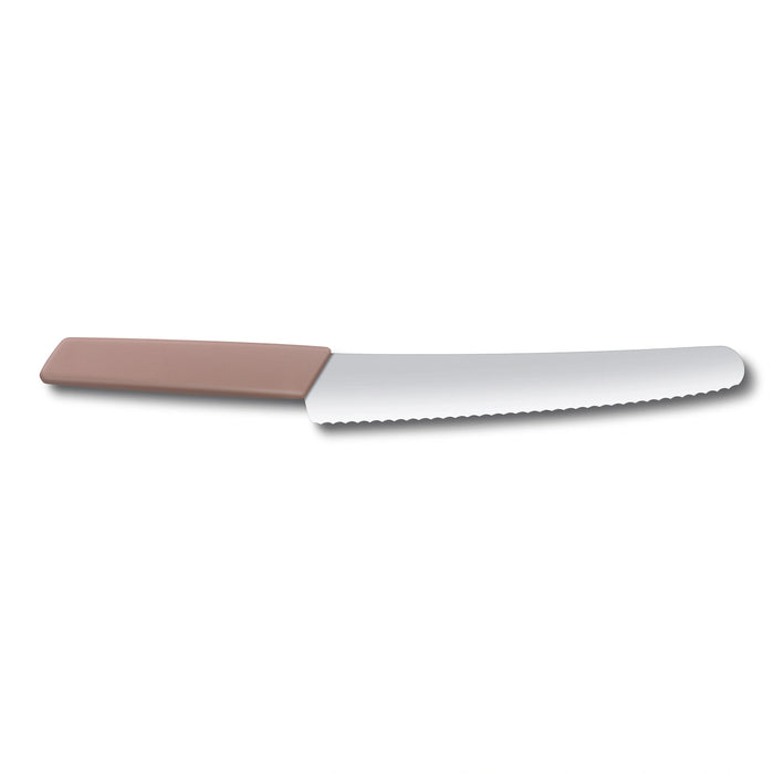 Swiss Modern, Brot- und Konditormesser, 22 cm, Wellen, apricot