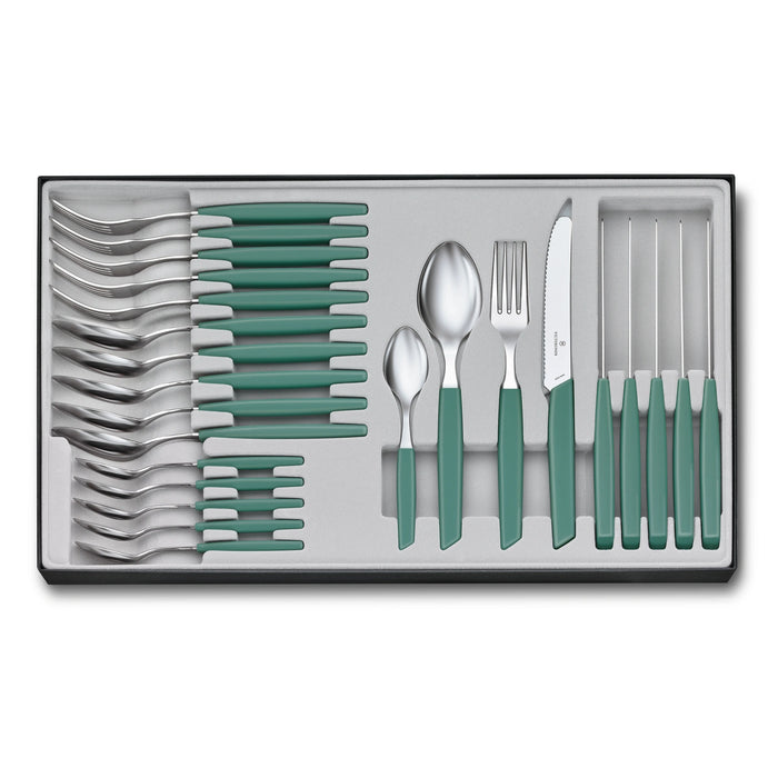 Modern, Tafel-Set, 24 Stück, 11 cm, Wellenschliff