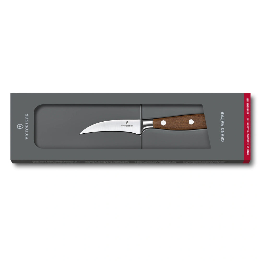 Grand Maître, couteau d'office bec d'oiseau, 8 cm, droit, érable modifié