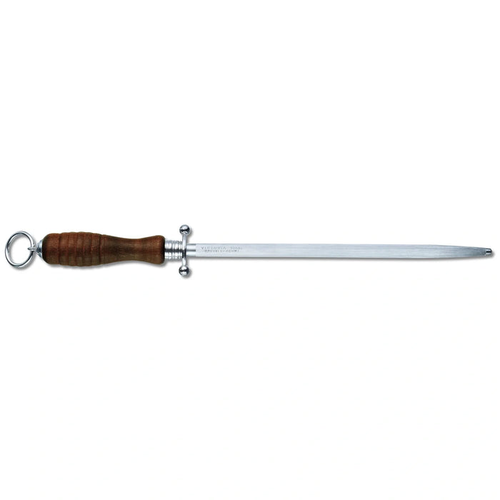 Küchenstahl, 27 cm, Mittelfeinzug, rund, Buchenholz
