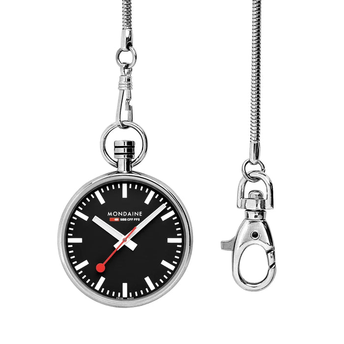Mondaine SBB Taschenuhr mit Kette, 43 mm