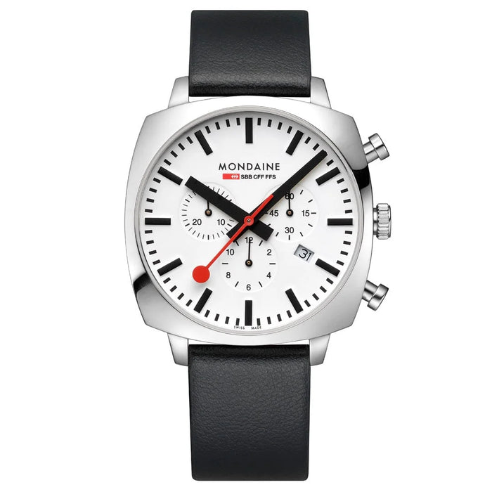 Mondaine SBB Cushion Chronograph, 41 mm