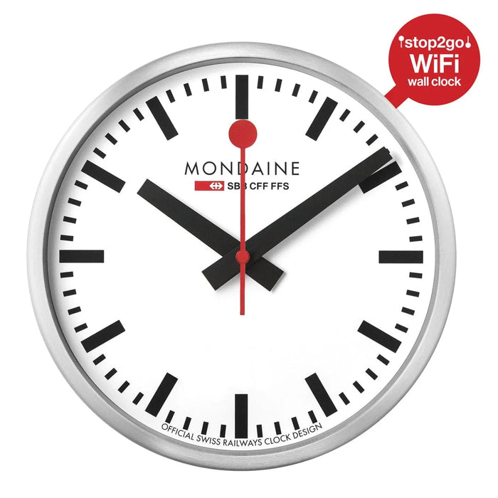 Mondaine SBB stop2go Wi-Fi Wanduhr, 25 cm