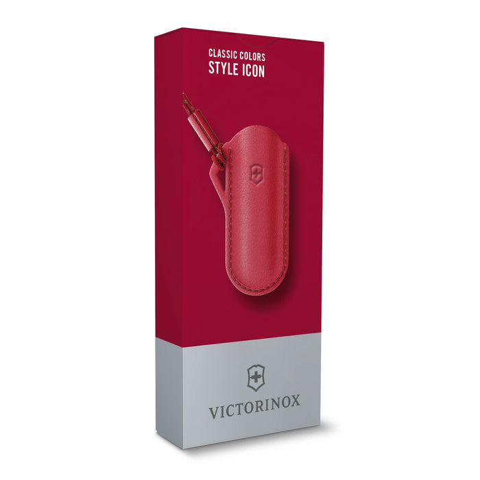 Leather Pouch, red, blister