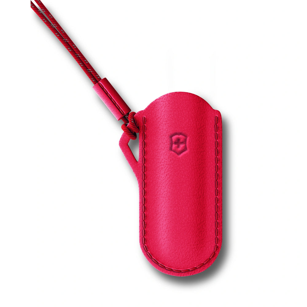 Leather Pouch, red, blister